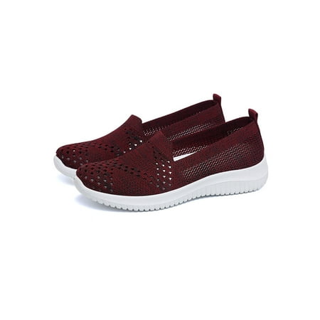 

GENILU Womens Trainers Sneakers Slip On Comfort Sport Running Gym Flat Shoes