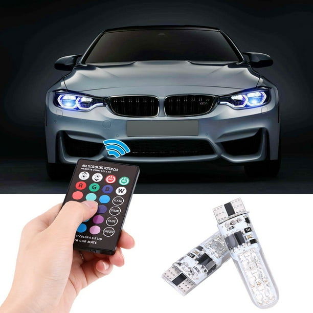 4pcs T10 RGB Luces de Coche Coloridas Bombillas LED CON Control Remoto para Varios Interiores de Automóviles