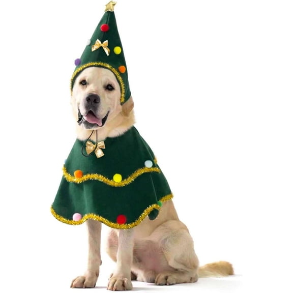Costume Cute Christmas Tree Outfit Pet Dog Clothes Xmas Costumes for Medium Large Dogs