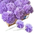 thumbnail image 1 of Claveles artificiales de Royal Imports, flores sintéticas de seda, para arreglos funerarios, ramos de boda, coronas de cementerio, manualidades, 100 tallos individuales de 5 pulgadas, color lavanda, 1 of 7