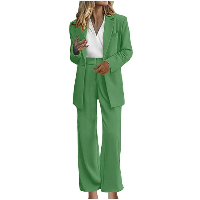 Timegard 2 Piece Dress Sets for Women Long Sleeve Button Cardigan Wide Leg Pants Business Work Outfits