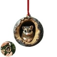 thumbnail image 5 of OIUR Forest Animal Christmas Ornament 2D Acrylic Owl Raccoon Koala Squirrel Xmas Tree Hanging Decoration for Tree Home Party Decor, 5 of 7