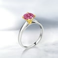 thumbnail image 4 of Gem Stone King 925 Silver and 10K Yellow Gold Ring Solitaire Ring Set With 7mm Round Red Zirconia (Size 5), 4 of 4