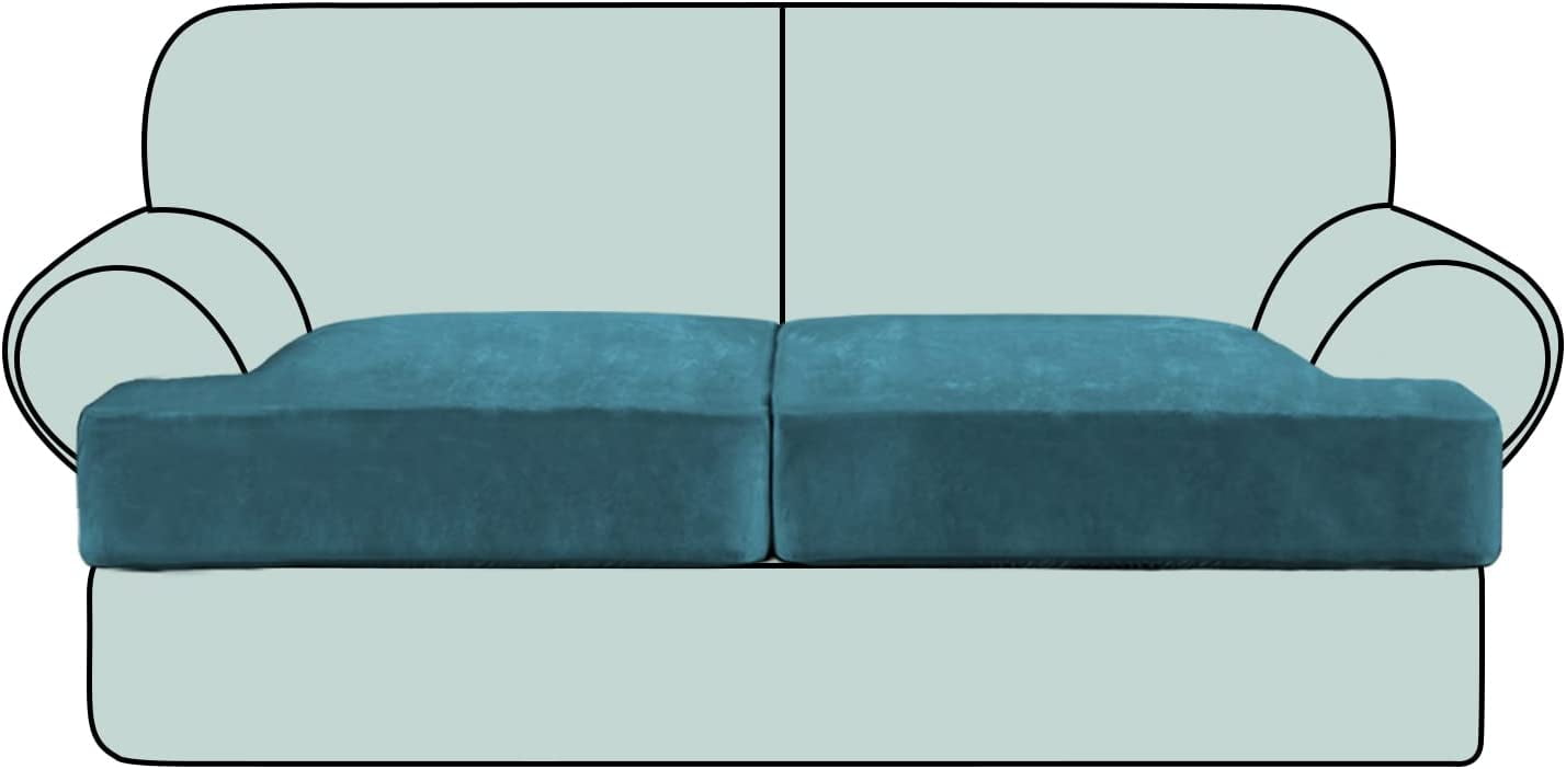 UMMH Stretch Velvet T Cushion Sofa Slipcovers Individually 2 Cushion