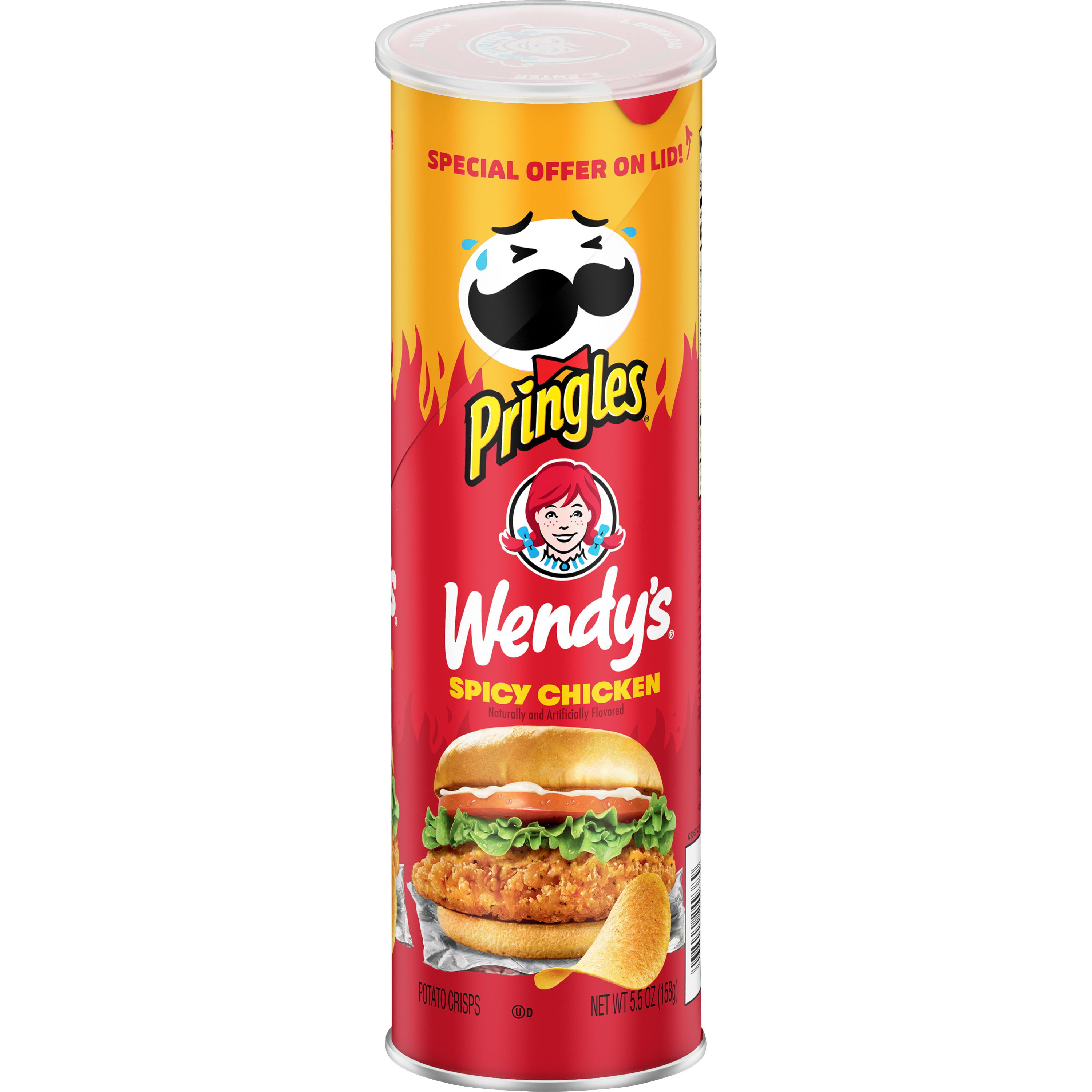 Pringles Potato Crisps Chips, Snacks On The Go, Wendy's Spicy Chicken ...