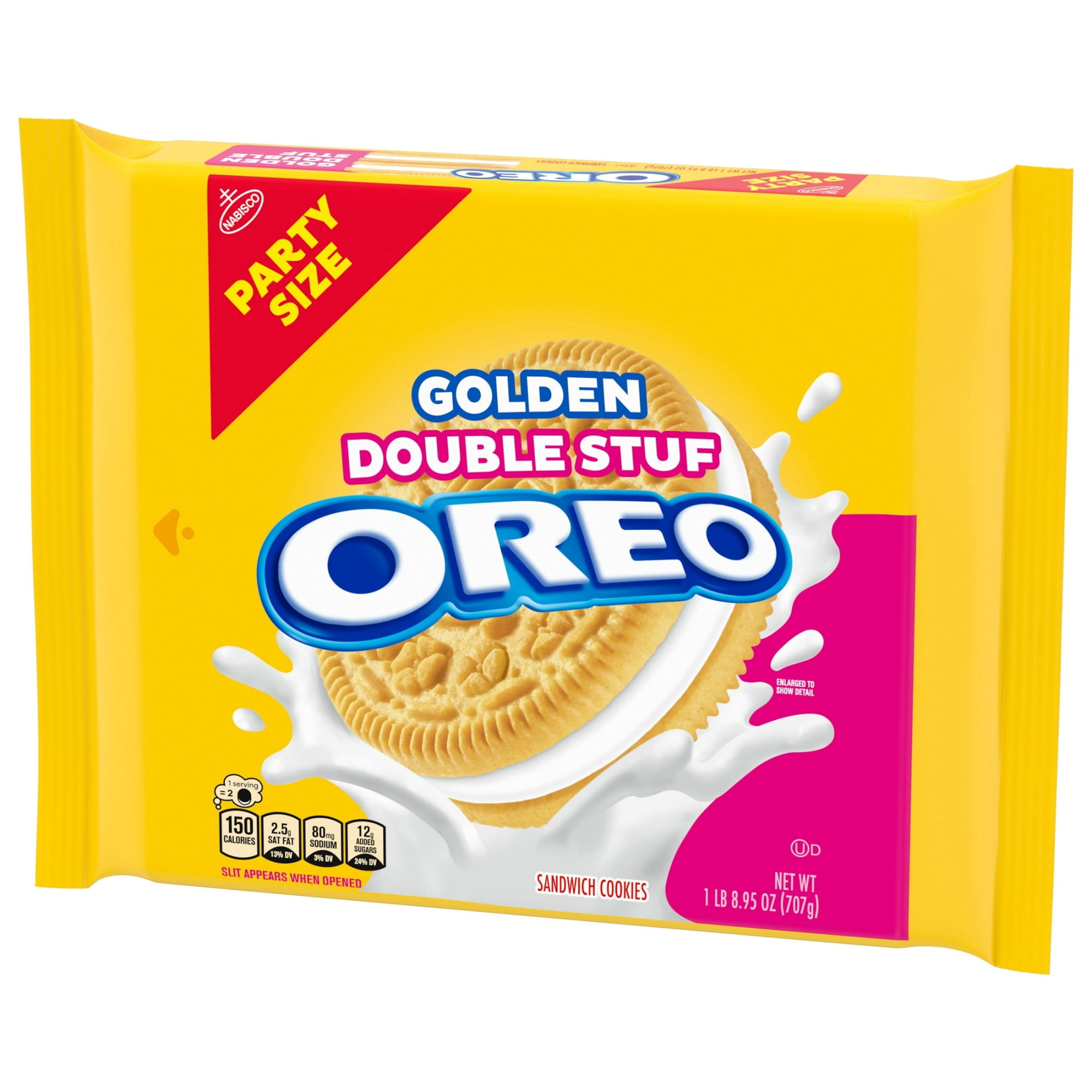 OREO Double Stuf Golden Creme-Filled Sandwich Cookies, Party Size, 24.95 oz With Olive Green Bowl By ValueNest