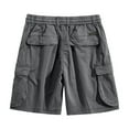 thumbnail image 4 of Xysaqa Cargo Shorts for Men Elastic Waist Outdoor Sports Shorts Mens Casual Cotton Relaxed Fitted Cargo Work Short Pants with Multi Pockets S-2XL, 4 of 8