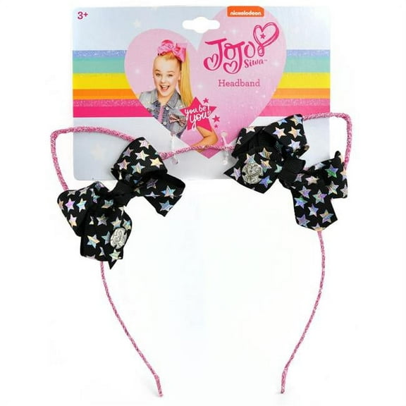 JoJo Siwa Girls Glitter Cat Ear with Mini Bow Headband