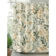 thumbnail image 2 of Sage Green Yellow Botanical Stall Shower Curtain, Waterproof Shower Curtains for Bathroom, Spring Summer Vintage Washable Fabric Cloth Bath Curtain for Bathtub Decoration with Hooks 36x72 Inches, 2 of 6