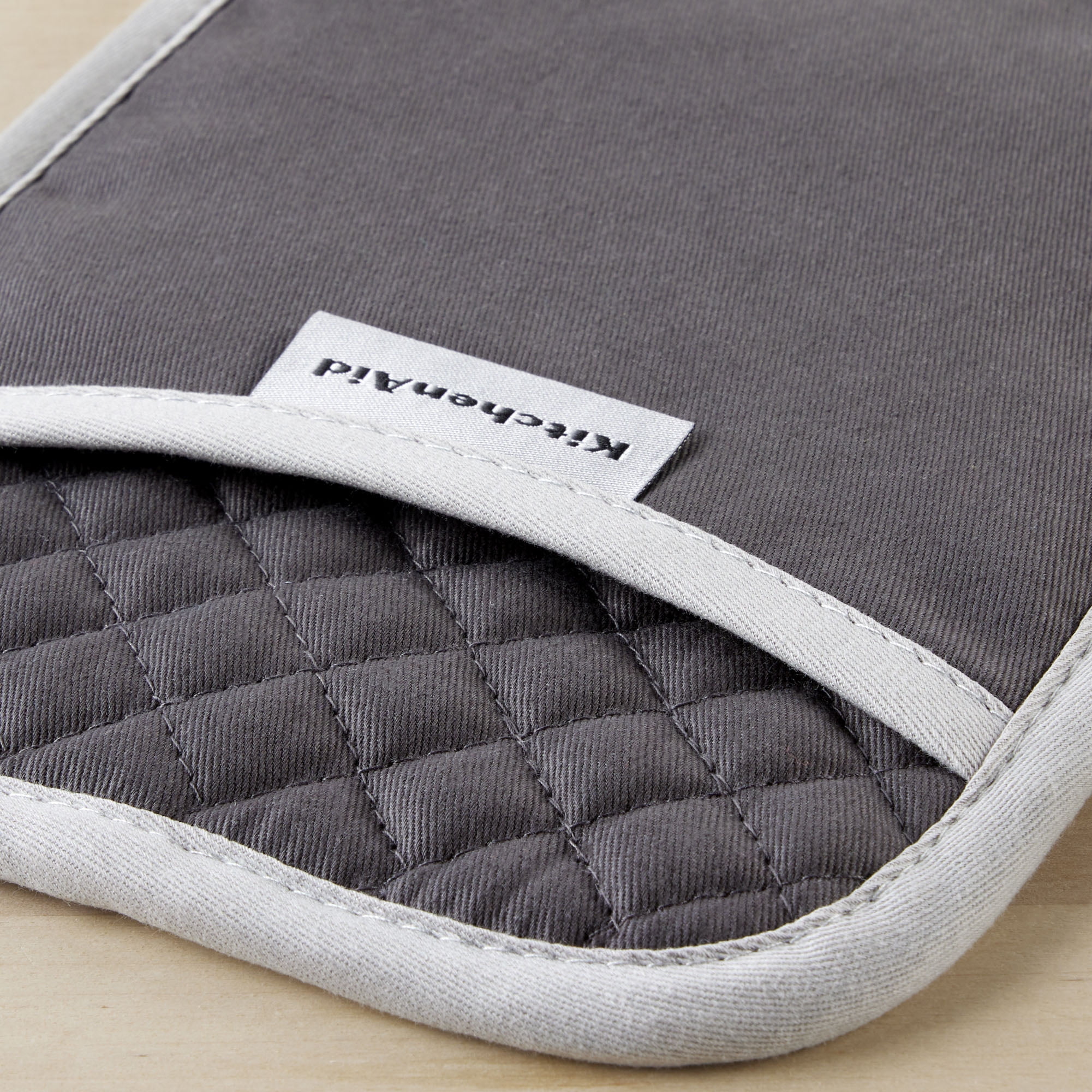 KitchenAid Asteroid Pot Holder 2-Pack Set, Charcoal Grey, 7" x 10"