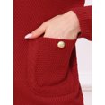 thumbnail image 5 of DARING DIVA Sweaters Collarless Button Up Dressy Chunky Knit Cardigan XS Red, 5 of 7