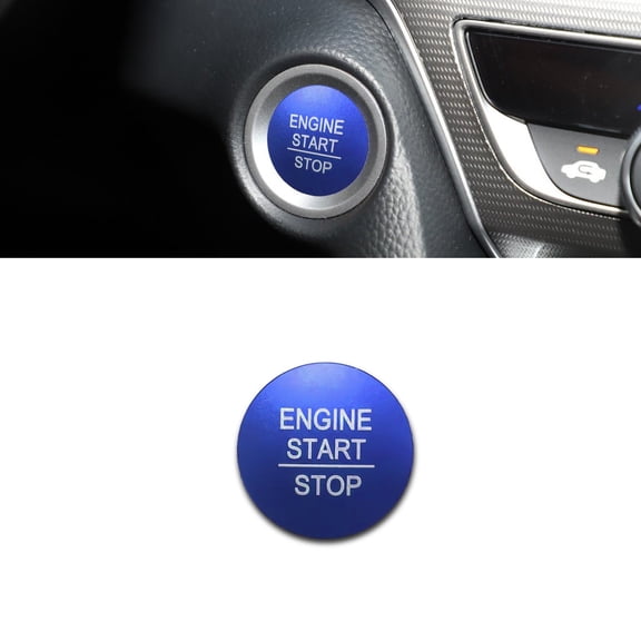 Xotic Tech Engine Start Stop Push Button Switch Decoration Cover Trim Compatible with Honda Civic Accord 10th Gen, Honda Fit 2021-2022 (Blue) 1.08"