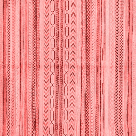 Ahgly Company Machine Washable Indoor Square Abstract Red Modern Area Rugs, 7' Square