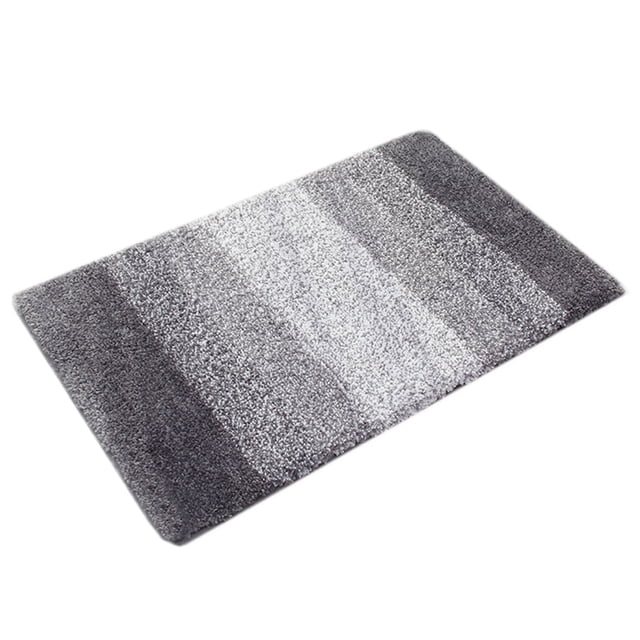 Alfombrilla de respaldo antideslizante Bañera de entrada Alfombra absorbente de agua Gradiente Cómoda alfombra de piso Almohadilla para los Suministros de limpieza para el hogar Gris Blanco 50x80cm Inteprter HA063908-03