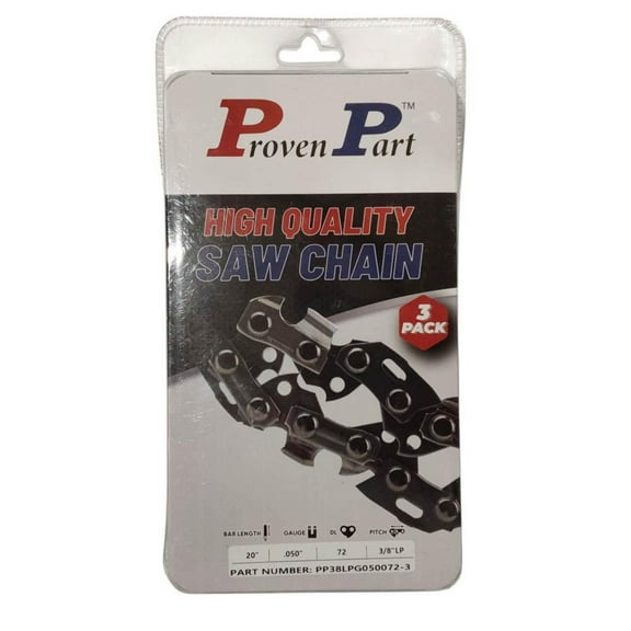 3-Pack of chainsaw Chain 38LP Pitch 050 Gauge 72 DL Fits Ryobi RY20C1