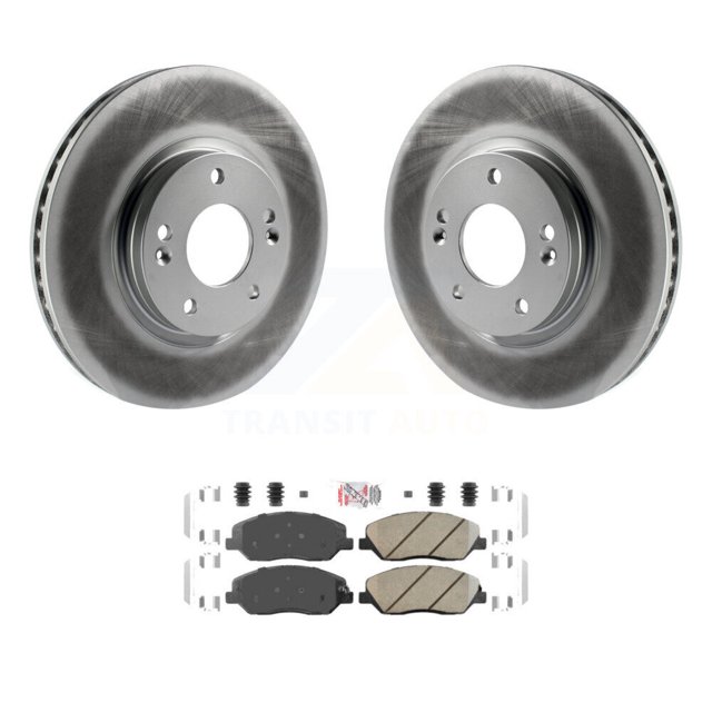 Transit Auto Front Coated Disc Brake Rotors and Ceramic Pads Kit for Car 2007-2009 Hyundai Santa Fe KGA-101000