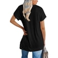 thumbnail image 4 of Langwyqu Summer Short Sleeved Women Crewneck Casual Basic T-Shirt, 4 of 5