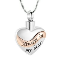 Heart Urn Necklace for Ashes for Women Cremation Jewelry"Always in My Heart" Keepsake Memorial Necklace for Ashes of Loved Ones