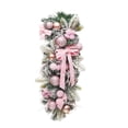 thumbnail image 3 of yotijay Christmas Stairway Swag Teardrop Swag Wreath with Lights Xmas Decorative Crafts Pink, 3 of 9