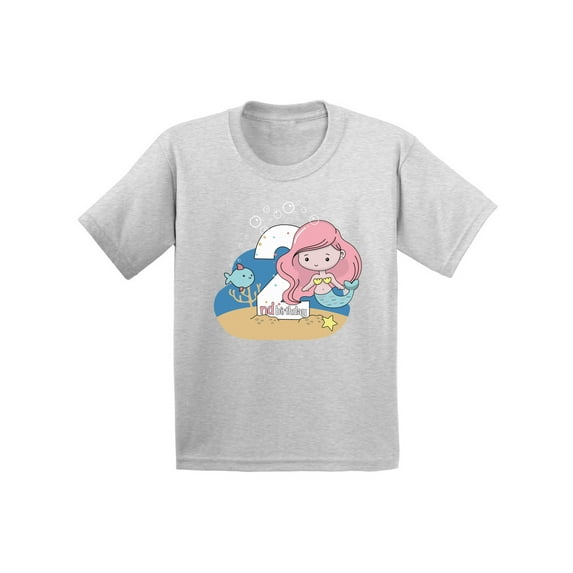 Awkward Styles 2nd Birthday Girl Shirts Mermaid Toddler Shirt Mermaid Birthday Party for Girls 2nd Birthday Gifts for 2 Year Old Birthday Girl Tshirt Cute Birthday Mermaid Shirt I'm 2 Shirt for Kids