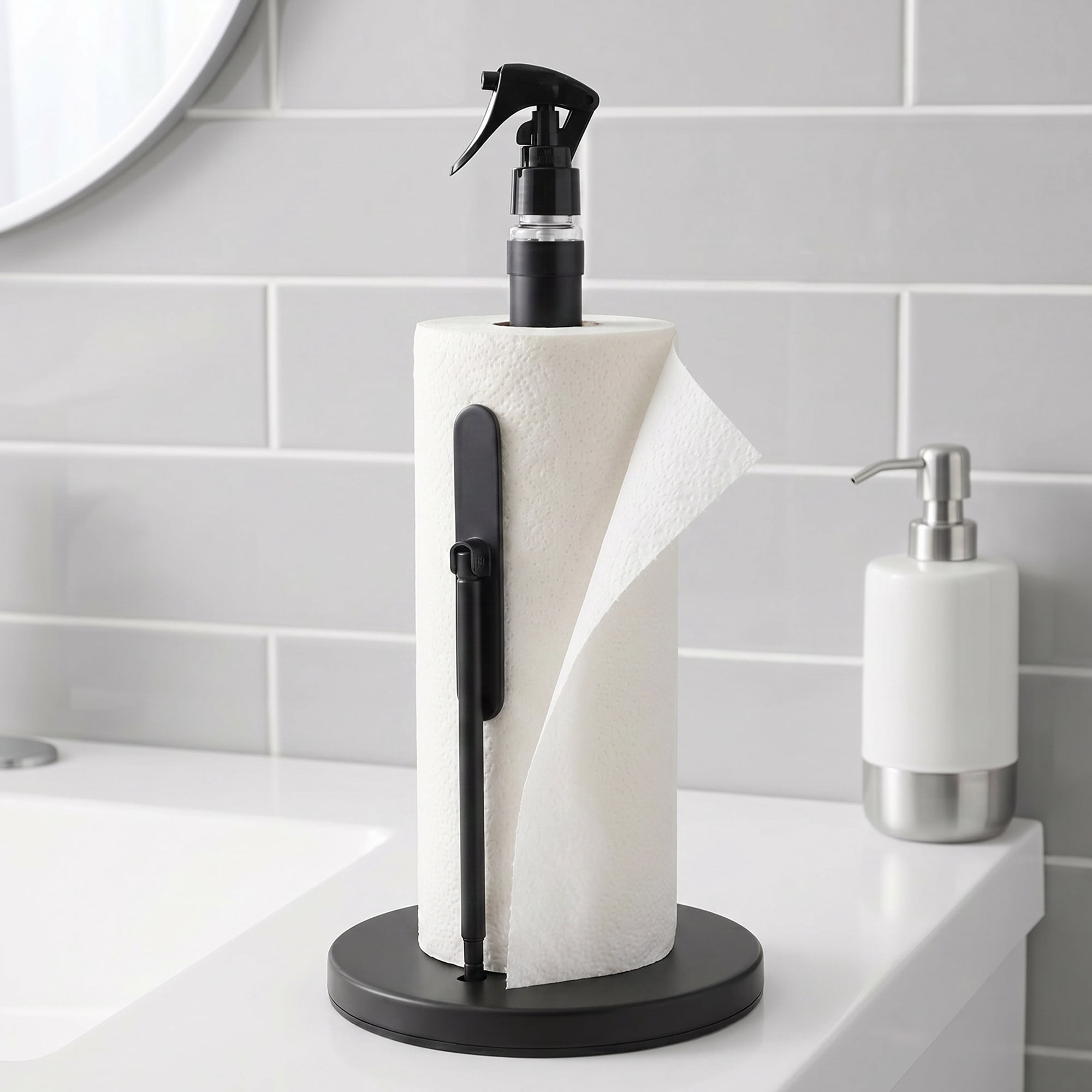 Unique Bargains Countertop Base Stainless Steel Paper Towel Holder Gold B 14.4x7.1inch
