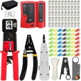 thumbnail image 1 of shiyou-TAIWAIN CAT6 Crimping Tool Set Crimper RJ45 CAT5 Crimp Tool Kit, Network Cable Repair Maintenance Ethernet LAN Cutter Tool for Punch Down Crimper, Wire Stripper 50 Connectors&Covers(Orange), 1 of 4