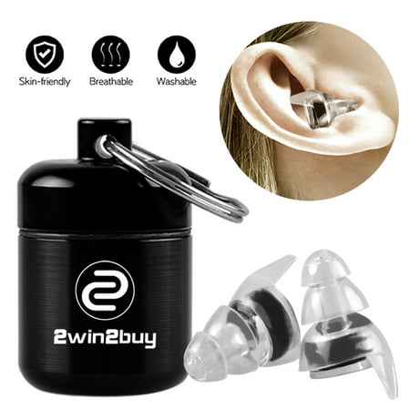 Noise Cancelling Ear Plugs,iClover High Fidelity Earplugs for Concerts Musicians Motorcycles Sleeping Shooting Reusable,Comfortable & Silicone Triple Flange Protection from Loud Sounds (Standard (Best Earplugs For Sleeping On A Plane)