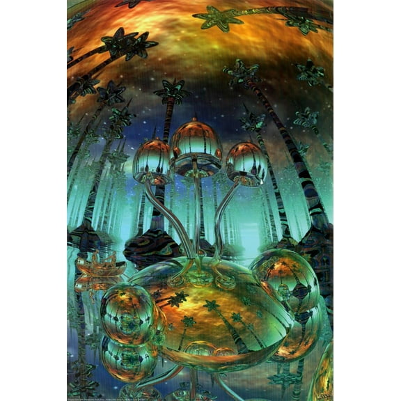 Liquid Mushrooms Poster - 24x36