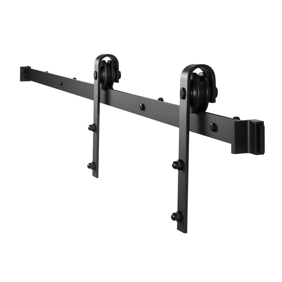 6FT Sliding Barn Door Hardware Kit - Black, Single Door - Heavy Duty Steel Track & Roller System for Interior/Exterior Use, Rustic & Modern Style