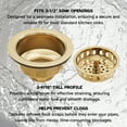 thumbnail image 3 of Westbrass 3-1/2" Post Style Kitchen Sink Basket Strainer, Polished Brass, 3 of 10