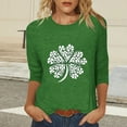 thumbnail image 5 of Odbmxy 3/4 Sleeve Womens Tee Shirts Plus Size Shamrock St. Patty's Day Womens Shirts Holiday Casual Green Patriotic Loose Shirts, 5 of 7