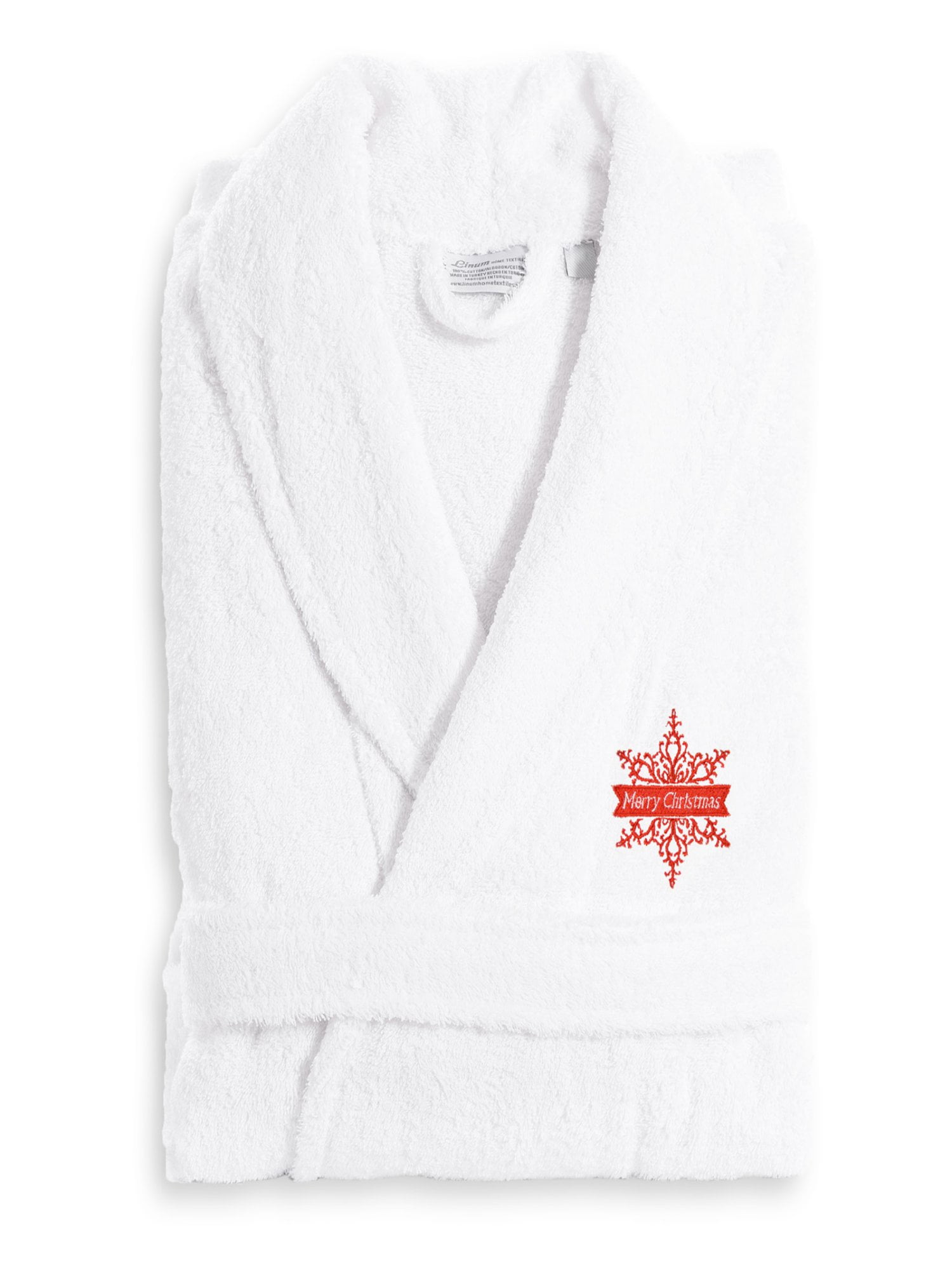 Linum Home Textiles Monogrammed Luxury 100 Turkish Cotton Terry Bathrobe Merry Christmas Walmart Com Walmart Com