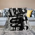 thumbnail image 2 of PIKWEEK Graffiti Throwing Blanket Fashion Graffiti Label Street Art Retro Style Black and White Soft Comfortable Blurred and Warm Pet Dog Cat Four Seasons Bed Sofa Blanket White, 2 of 6