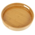 thumbnail image 5 of YUYUETIME Round Khaki Bamboo Tray 1Pc for Natural Serving and Dessert Storage, 5 of 8