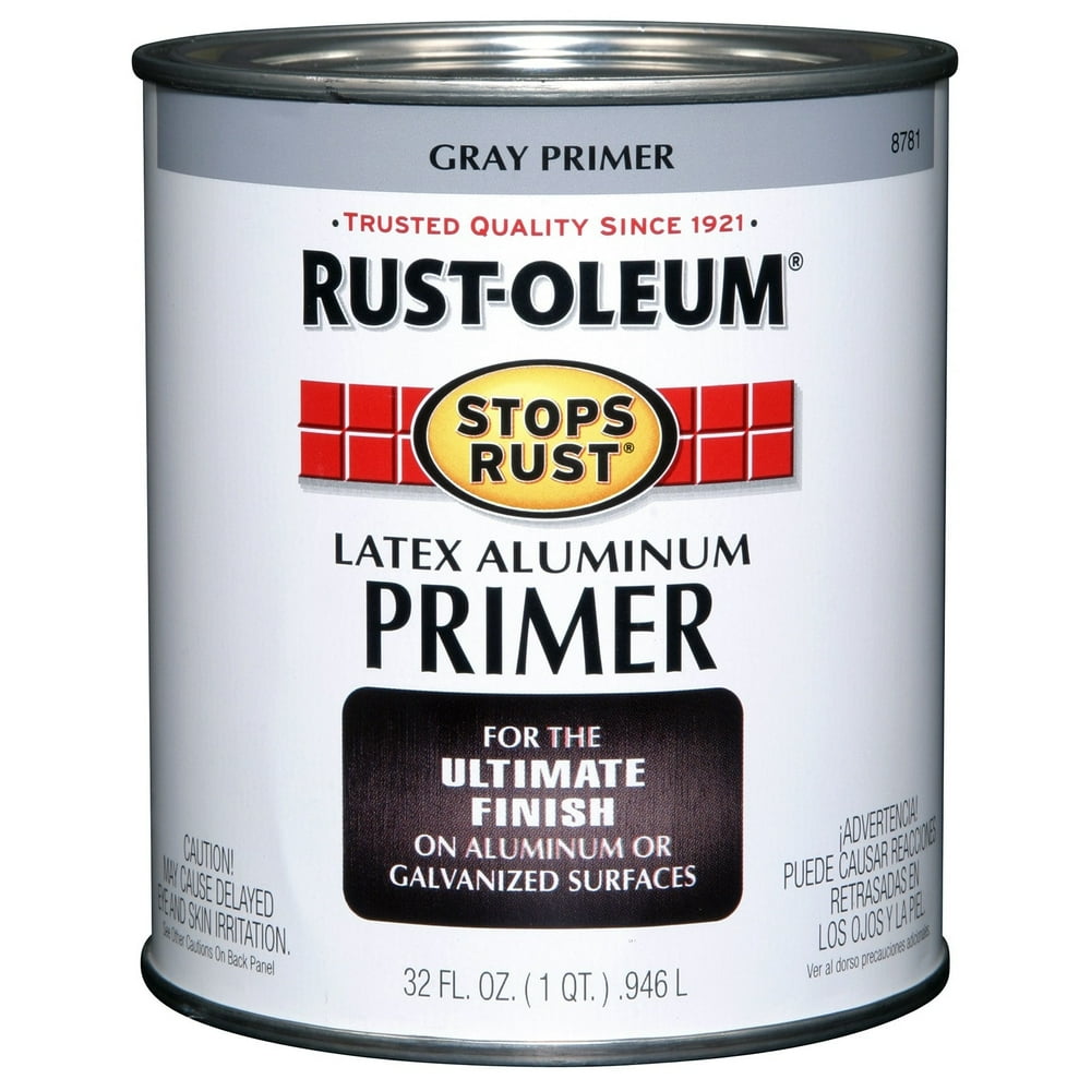 Rustoleum Stops Rust 8781502 1 Quart Latex Aluminum Primer Grey