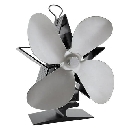 

Fireplace Fan | Heat Powered Four-Leaf Wood Stove Fan | Silent Stove Red Thermoelectric Fan Christmas Star Gold Warm Air Fan for Wood Stoves