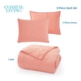 thumbnail image 5 of Coastal Living Harbor Scallop Stitch 3-Piece Quilt Set, Full/Queen, Coral, 100% Cotton Bedding, 5 of 12
