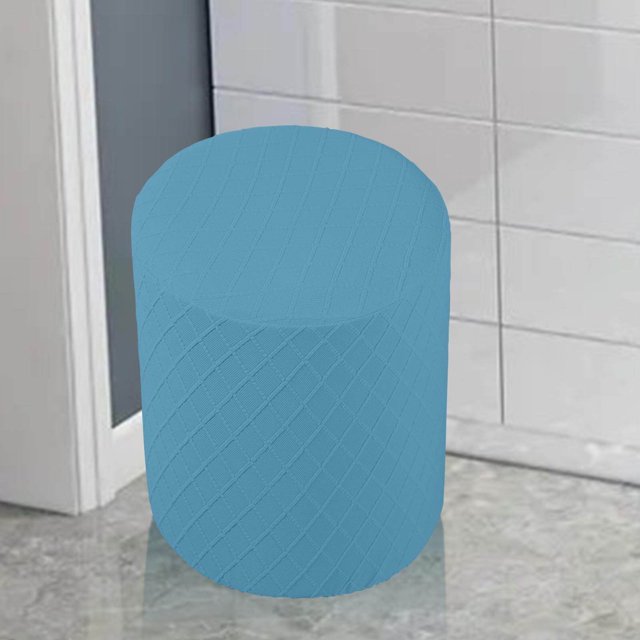 kurtrusly Housses Extensibles Rondes pour Ottoman Repose-Pieds Banc Housse de Canapé Tabouret Bleu