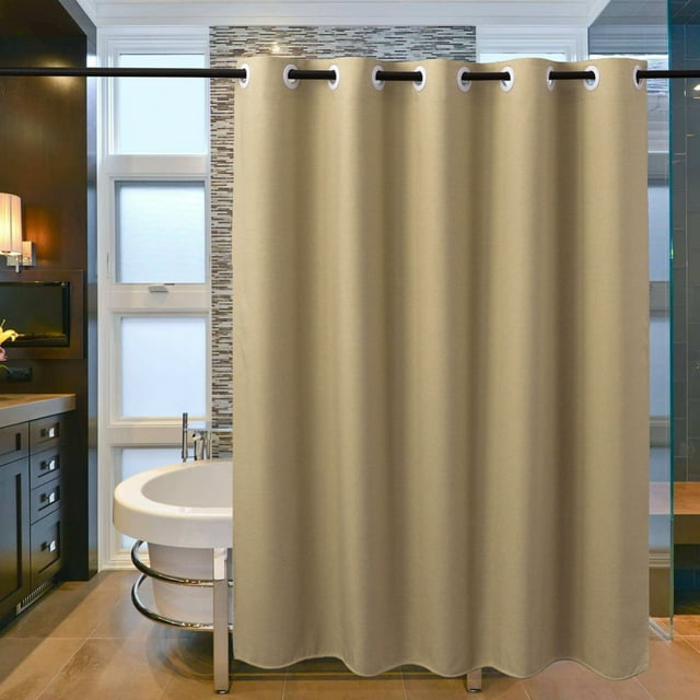 Linen Textured Shower Curtain, 230GSM Hotel Quality Fabric Shower