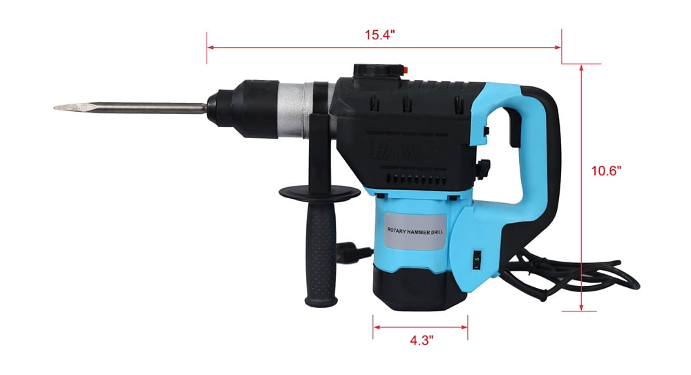 Rotary Hammer Drill, 12.5 Amp Corded Drills, Heavy Duty Chipping Hammers w/Vibration Control, Power Tool For Concret, Drill Bits and Chisels Included