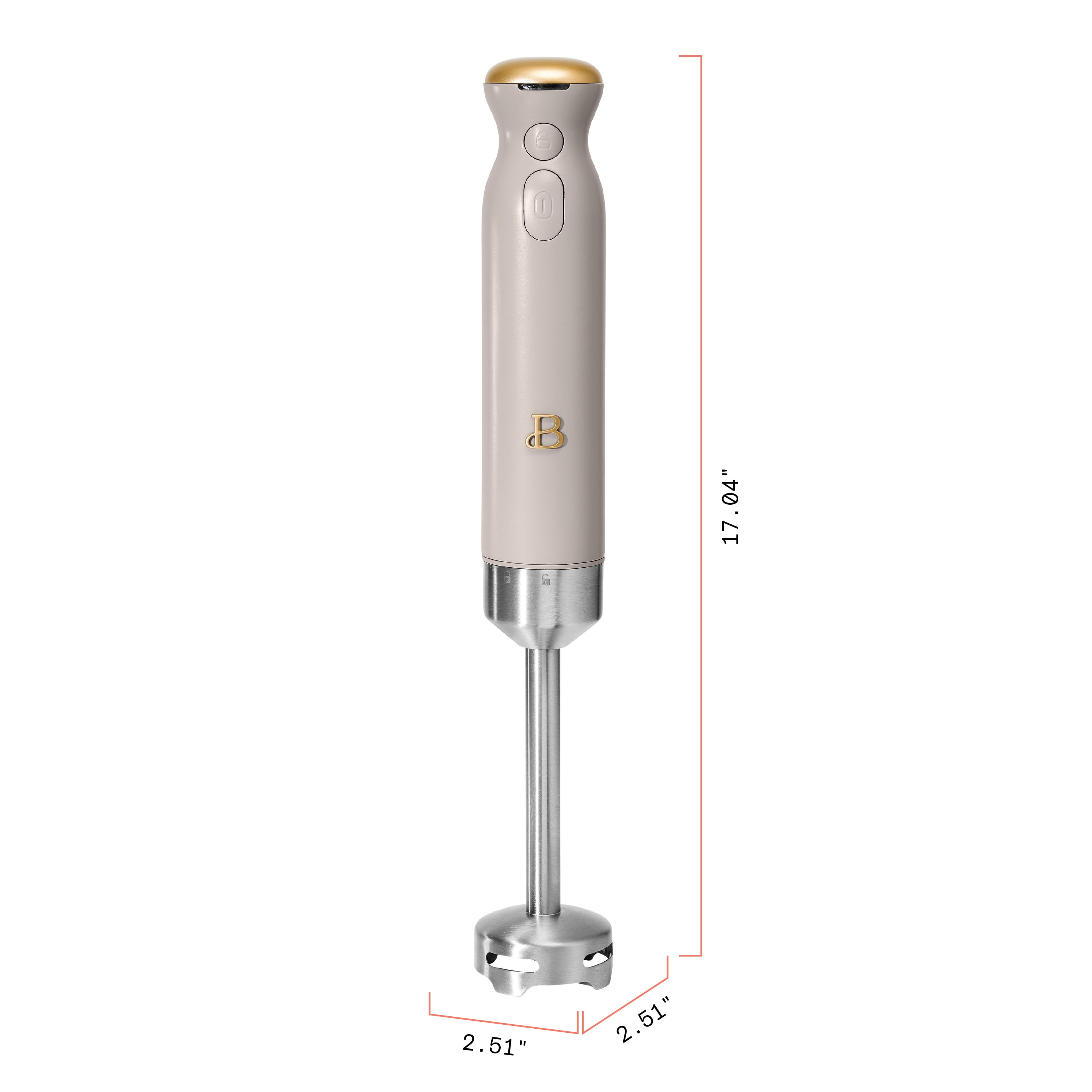 Beautiful Cordless Immersion Blender with Chopper, Whisk & Measuring Cup, Porcini Taupe by Drew Barrymore