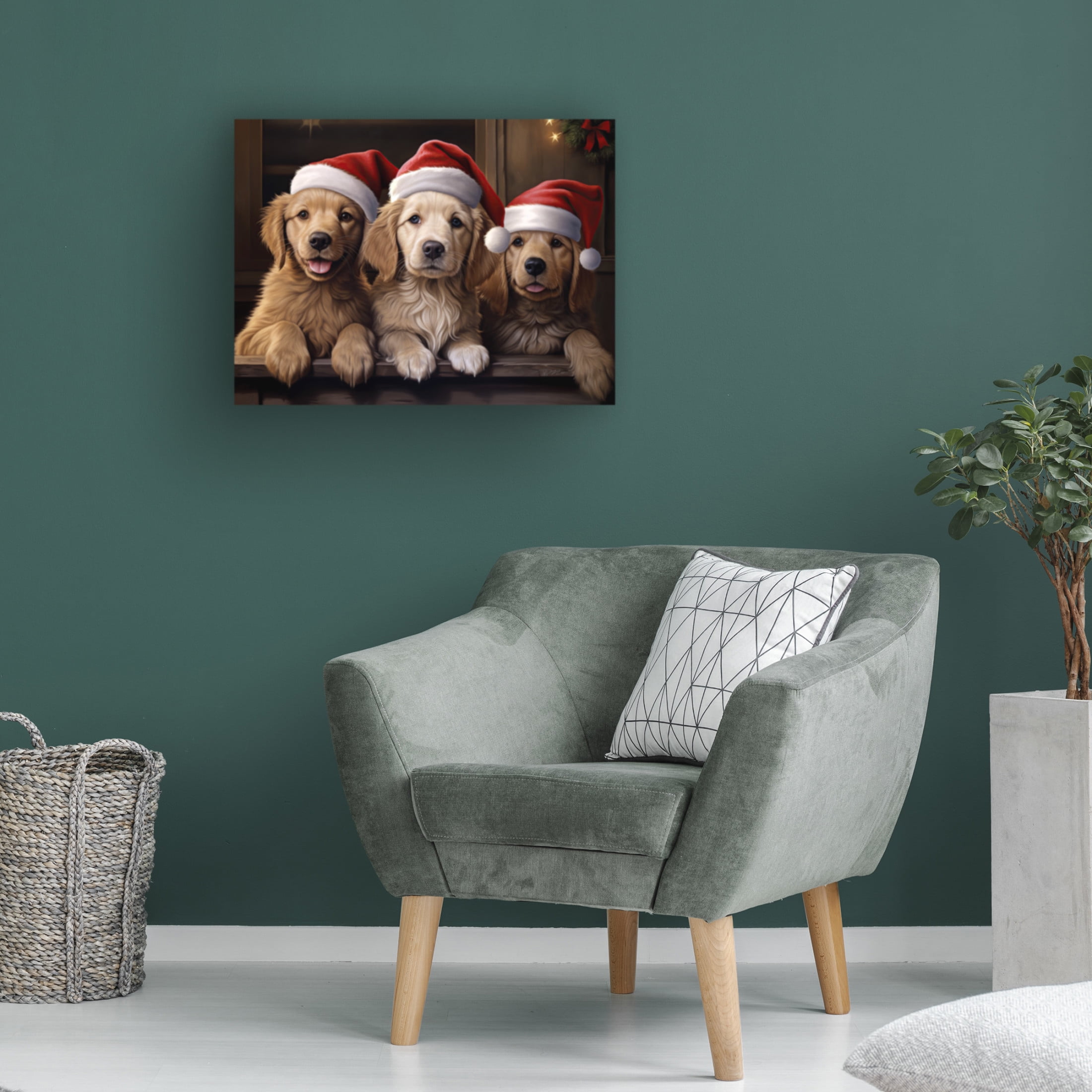 Canvas Wall Art - Momart 'Christmas Friends 5' Wall Art for Living Room, Bedroom, or Office Décor by Trademark Fine Art - 32 x 24 Inches