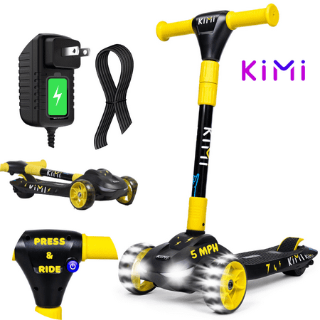 INOKIM - ICON Kids Scooter w/4 miles  Max Operating  Range & 4 mph Max Speed - Yellow