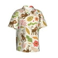 thumbnail image 2 of Balery Monkeys in the Jungle Print Men's Hawaiian Shirts Short Sleeve Beach Shirt Relaxed Fit Vacation Button Down Shirts-Large, 2 of 9