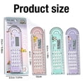 thumbnail image 2 of 3-In-1 Multifunctional Ruler Calculator, Multifunctional Digital Measuring Tool with 8 Digit Display, 15Cm Transparent Math Ruler for Students and Teachers, Fun Design for Quick Calculation, Pink, 2 of 8