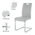 thumbnail image 4 of Sumdeal 5-Piece Dining Table and Chair Set, Modern Dining Set, Tempered Glass Tabletop, PU Upholstered Chairs, Metal Legs, Space-Saving, Suitable for Living Rooms, Kitchens, and Dining Rooms, 4 of 5