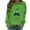 Mint Green, variant on St. Patricks Day Shirts for Women Long Sleeve Crewneck Sweatshirt Irish Gnome with Shamrock Print Tops Cute Graphic Pullover