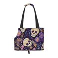 thumbnail image 4 of LNWH Skulls Flowers Pattern Dog Carrier Bag, Pet Dog Carrier Purse Foldable Waterproof Pet Tote Bag for Cat and Small Dog, 4 of 8