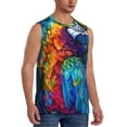 thumbnail image 2 of Balery Colorful Parrot Jungle Dream Men's Sleeveless Muscle Shirts Workout Tank Top, Moisture Wicking, Odor Protection-3X-Large, 2 of 8