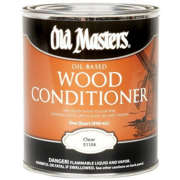 4-Pack of 1 qt Old Masters 51104 Clear Old Masters Oil-Based Wood Conditioner, Low VOC